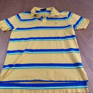 Polo by Ralph Lauren Men’s Striped Polo Shirt Yellow Blue Green Size L